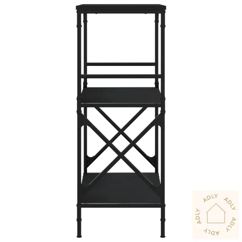 Bokhylle 3 Etasjer Svart 59X35X90,5 Cm Konstruert Tre