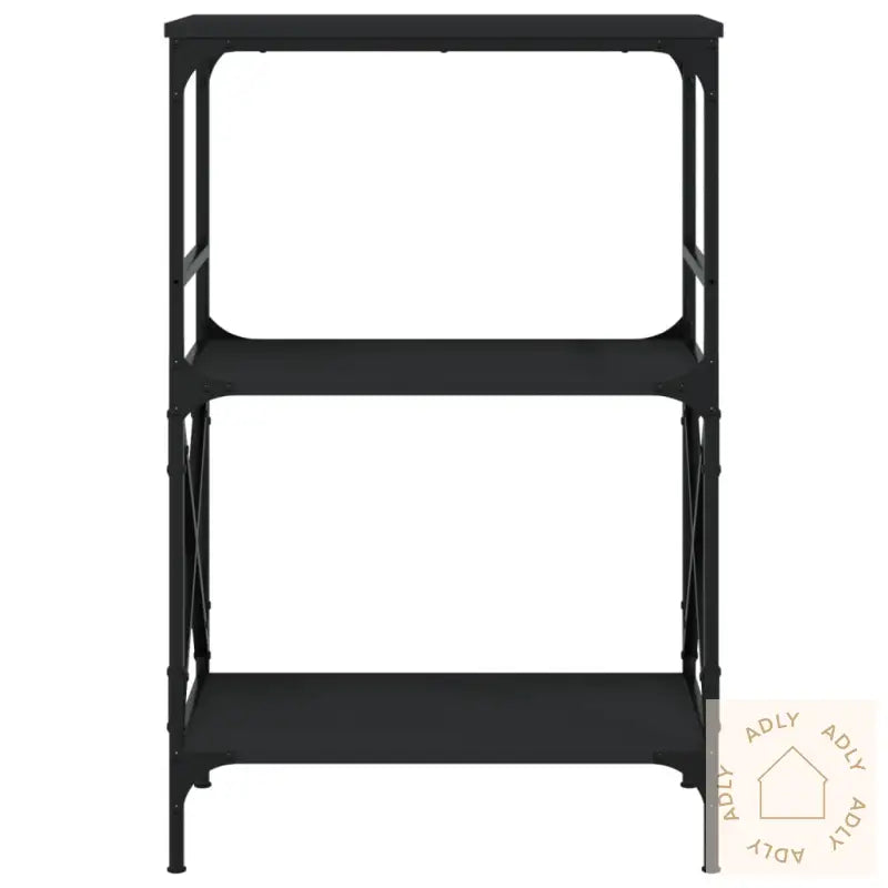 Bokhylle 3 Etasjer Svart 59X35X90,5 Cm Konstruert Tre