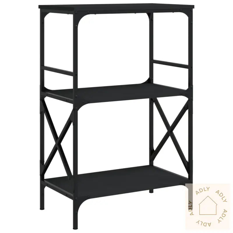 Bokhylle 3 Etasjer Svart 59X35X90,5 Cm Konstruert Tre