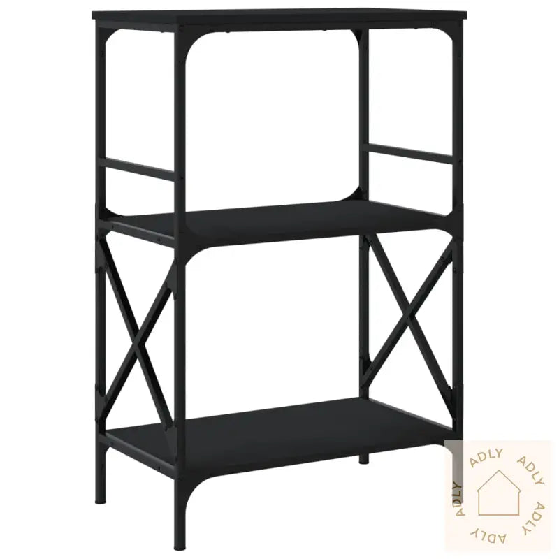 Bokhylle 3 Etasjer Svart 59X35X90,5 Cm Konstruert Tre