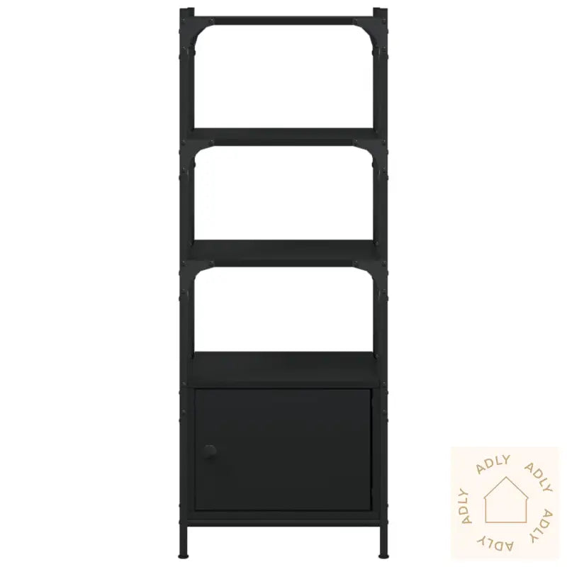 Bokhylle 3 Etasjer Svart 41X30X109,5 Cm Konstruert Tre