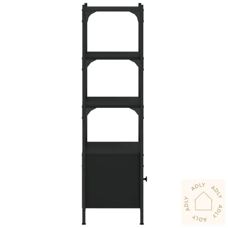 Bokhylle 3 Etasjer Svart 41X30X109,5 Cm Konstruert Tre