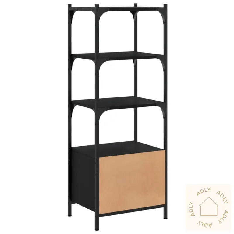 Bokhylle 3 Etasjer Svart 41X30X109,5 Cm Konstruert Tre