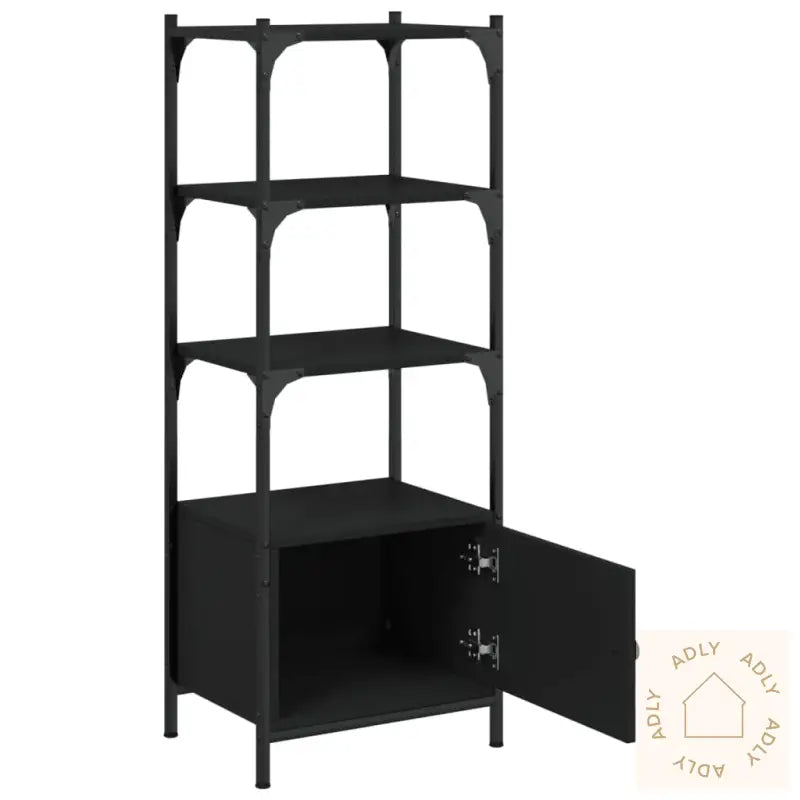 Bokhylle 3 Etasjer Svart 41X30X109,5 Cm Konstruert Tre