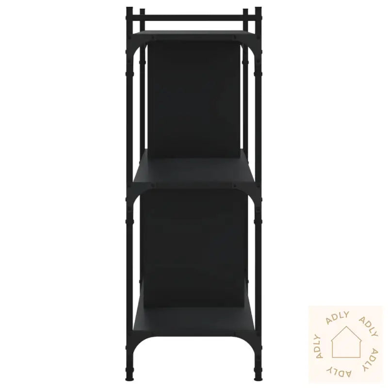 Bokhylle 3 Etasjer Svart 76X32X88 Cm Konstruert Tre