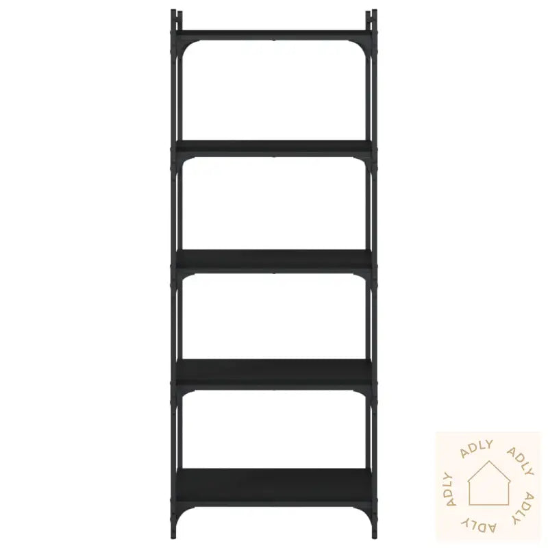 Bokhylle 5 Etasjer Svart 60X30X154 Cm Konstruert Tre