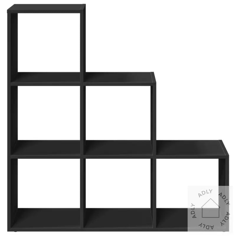 Romdeler Bokhylle 3 Etasjer Svart 99X29X99 Cm Konstruert Tre