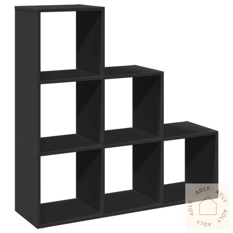 Romdeler Bokhylle 3 Etasjer Svart 99X29X99 Cm Konstruert Tre