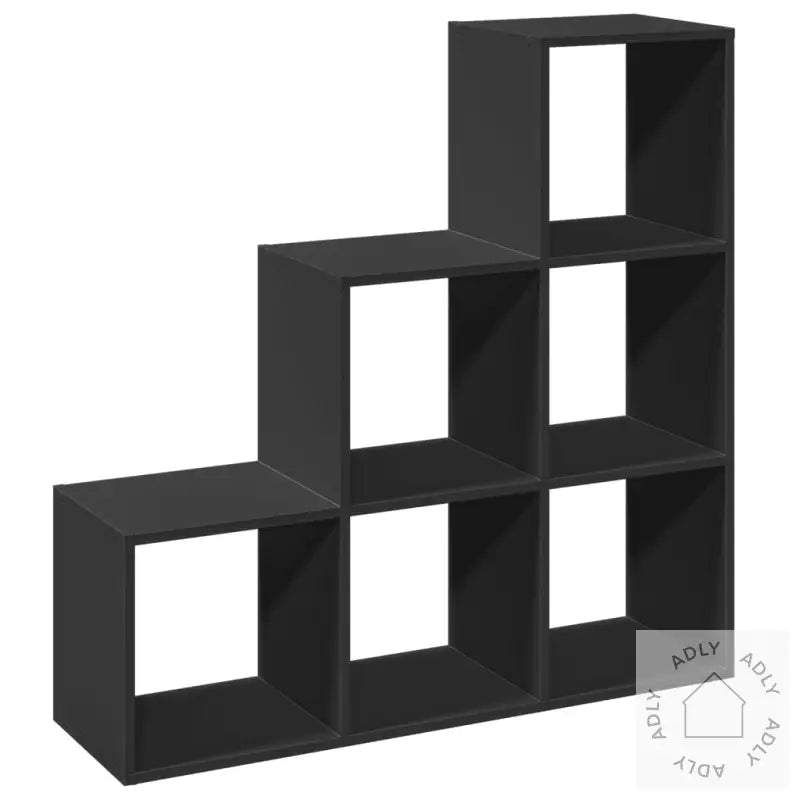 Romdeler Bokhylle 3 Etasjer Svart 99X29X99 Cm Konstruert Tre
