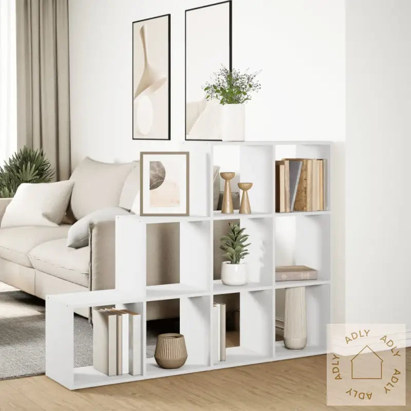 Bokhylle 3 Etasjer Hvit 137,5X29X103,5 Cm Konstruert Tre