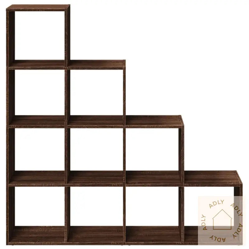 Bokhylle 4 Etasjer Brun Eik 131,5X29X131,5 Cm Konstruert Tre