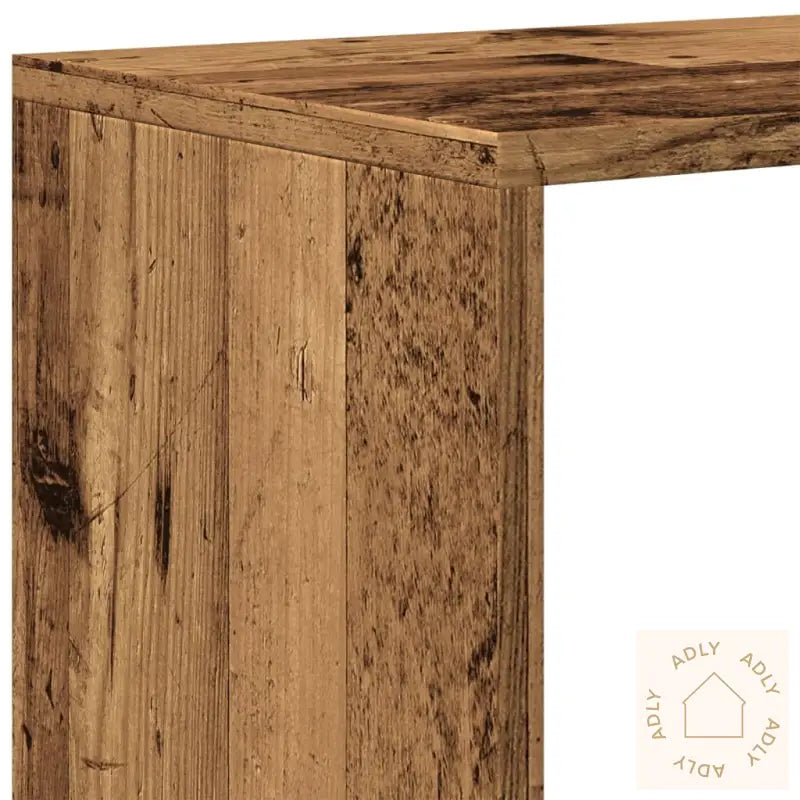 Romdeler Bokhylle 3 Lag Gammelt Eik 99X29X99 Cm Konstruert Tre