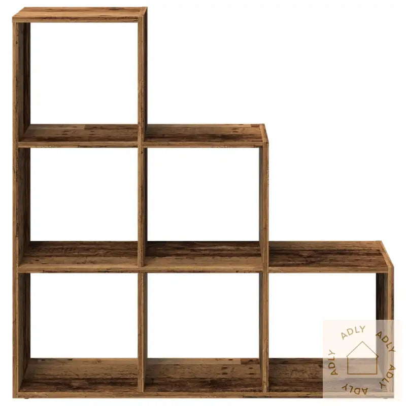 Romdeler Bokhylle 3 Lag Gammelt Eik 99X29X99 Cm Konstruert Tre