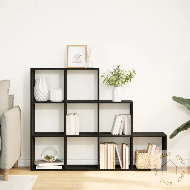 Bokhylle 3 Etasjer Svart 137,5X29X103,5 Cm Konstruert Tre
