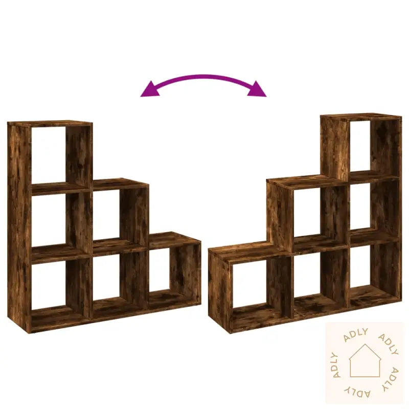 Romdeler Bokhylle 3 Etasjer Svart 99X29X99 Cm Konstruert Tre