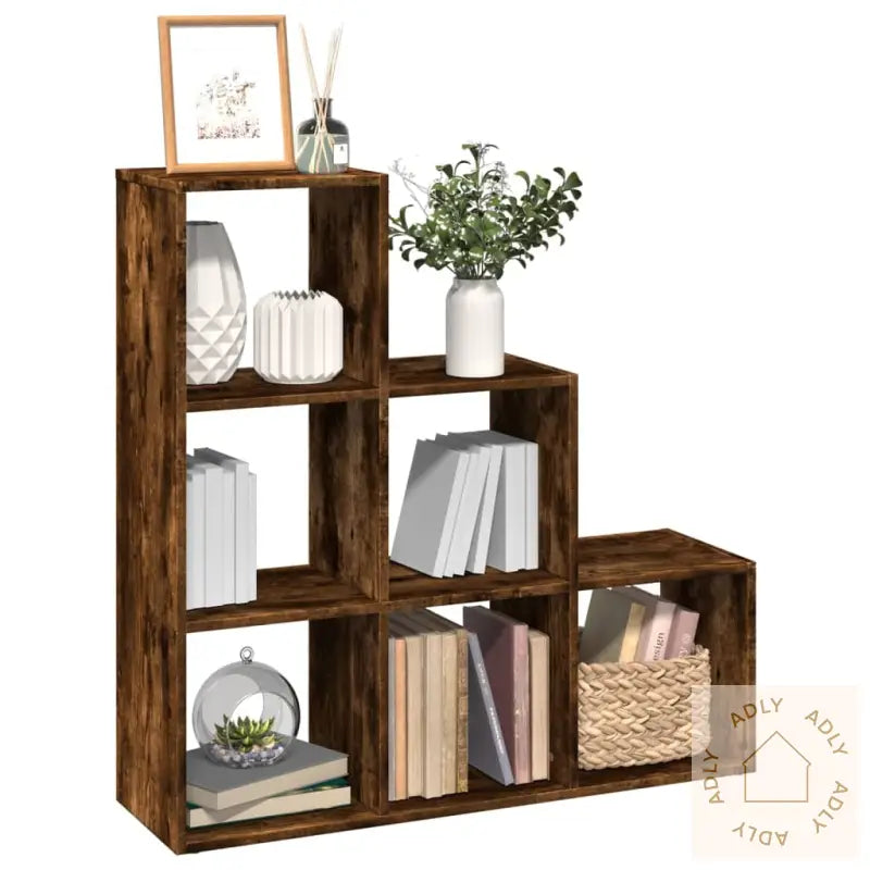 Romdeler Bokhylle 3 Etasjer Svart 99X29X99 Cm Konstruert Tre