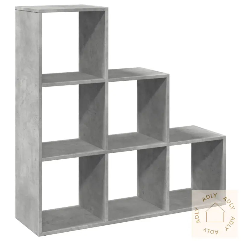 Romdeler Bokhylle 3 Etasjer Betonggrå 99X29X99Cm Konstruert Tre