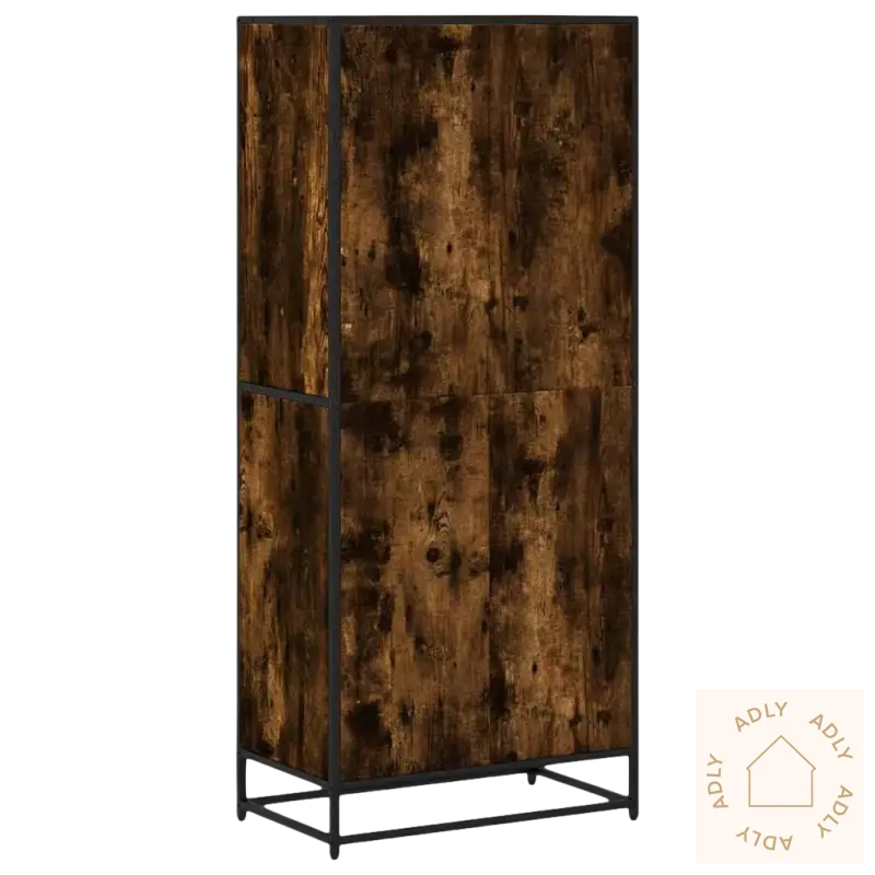 Rustikk brun bokhylle med svart metall, passer til dine møbler og har maksimal lastekapasitet