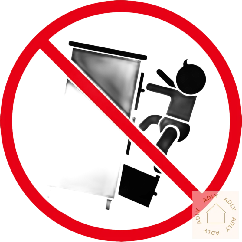 Advarselsskilt for maks lastekapasitet på Bokhylle med moderne design til dine møbler