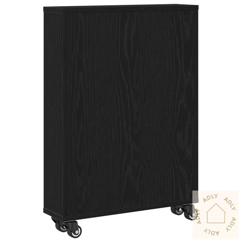 Smal Lagringstrolley Svart Eik 48X13X68 Cm Konstruert Tre