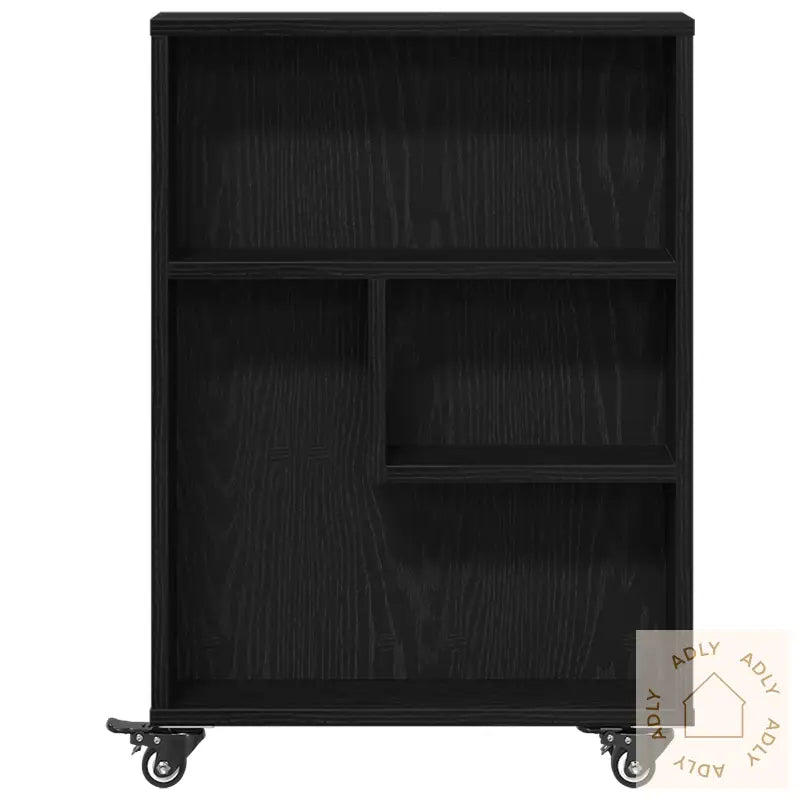 Smal Lagringstrolley Svart Eik 48X13X68 Cm Konstruert Tre