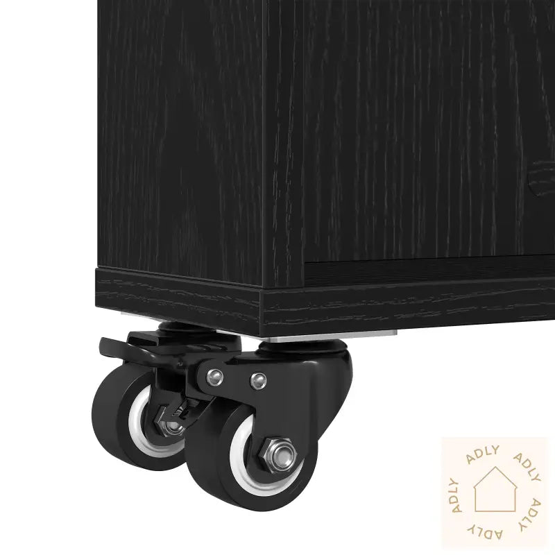 Smal Lagringstrolley Svart Eik 48X13X68 Cm Konstruert Tre