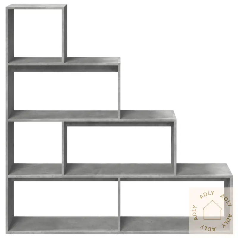 Bokhylle 4 Etasjer Betonggrå 143,5X29X143,5 Cm Konstruert Tre