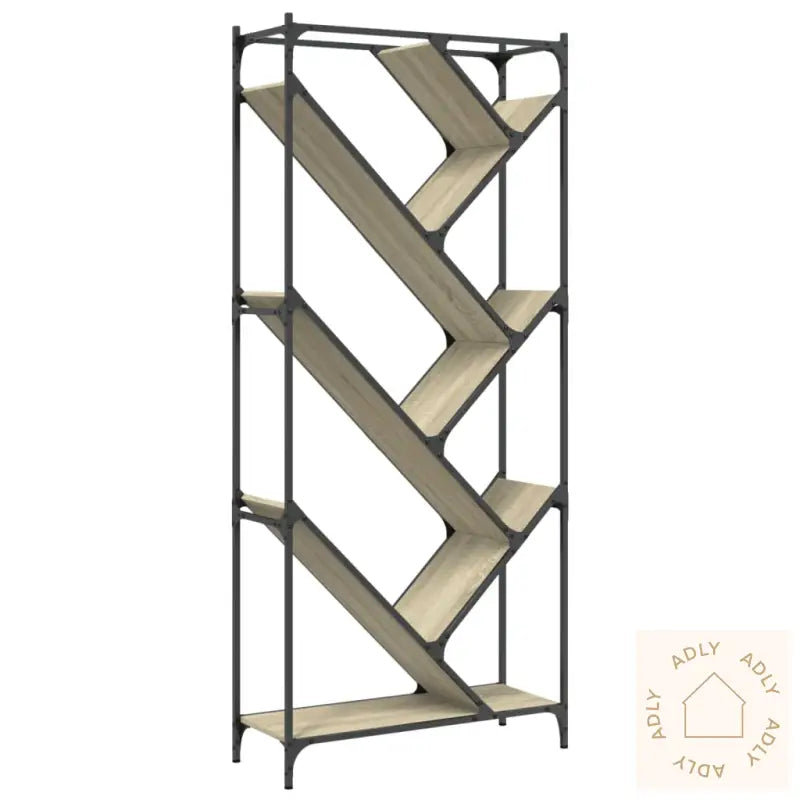 Bokhylle Sonoma Eik 79X30X180 Cm Konstruert Tre Og Metall