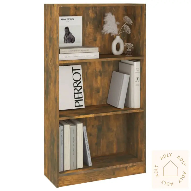 Bokhylle Røkt Eik 60X24X109 Cm Konstruert Tre