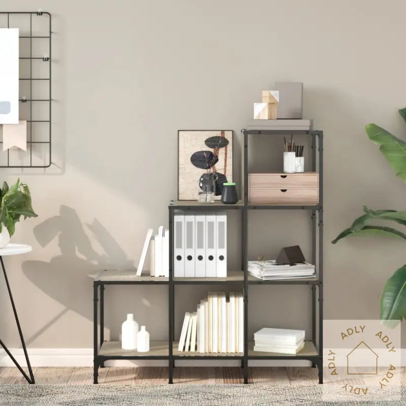 Bokhylle Sonoma Eik 92X30X102 Cm Konstruert Tre