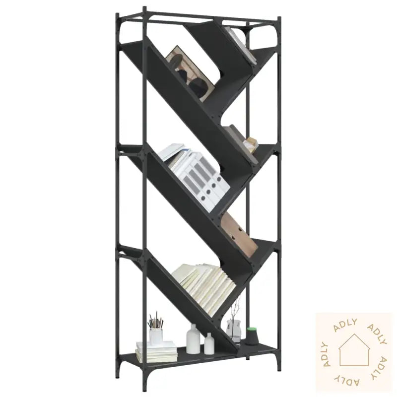 Bokhylle Svart 79X30X180 Cm Konstruert Tre