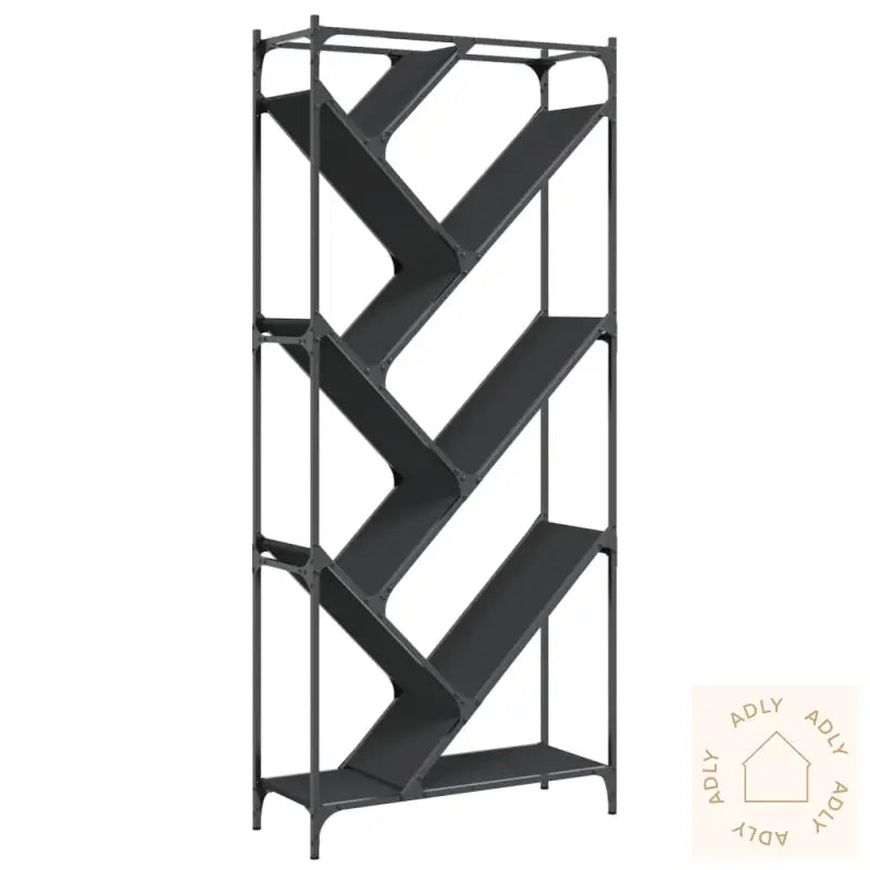 Bokhylle Svart 79X30X180 Cm Konstruert Tre