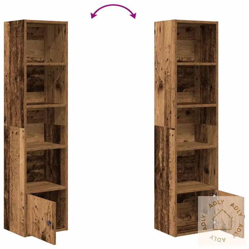 Bokhylle Gammelt Tre 31X24X127 Cm Konstruert Tre