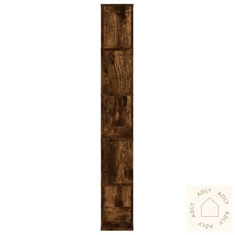 Bokhylle 5 Etasjer Røkt Eik 80,5X23,5X162,5 Cm Konstruert Tre