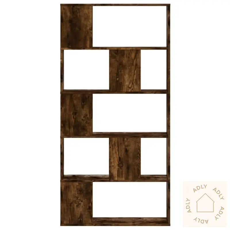 Bokhylle 5 Etasjer Røkt Eik 80,5X23,5X162,5 Cm Konstruert Tre