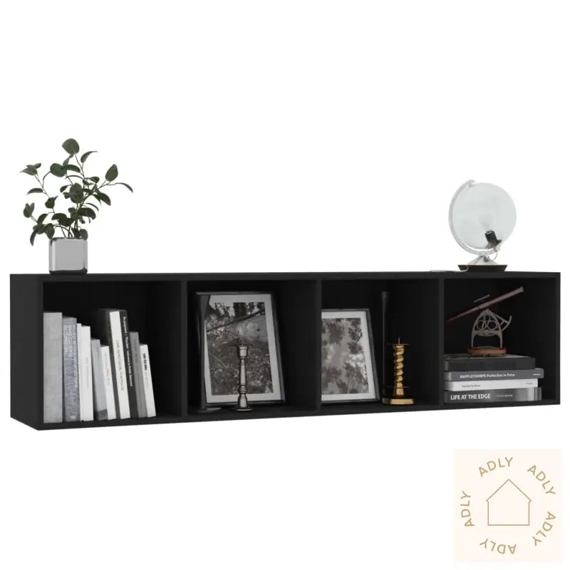 Bokhylle/Tv-Benk Svart 143X30X36 Cm