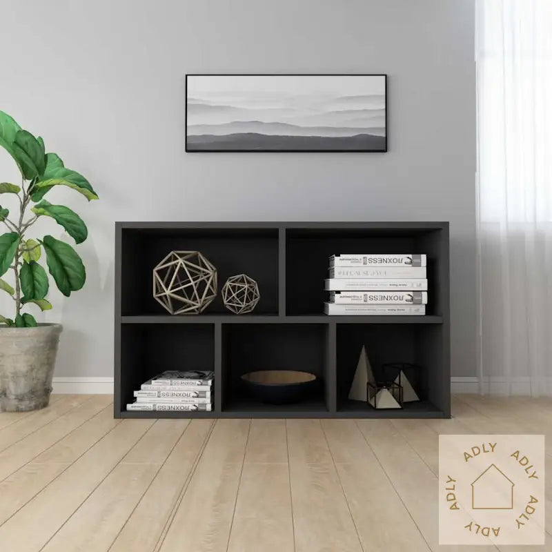 Bokhylle/Skjenk Svart 50X25X80 Cm Konstruert Tre