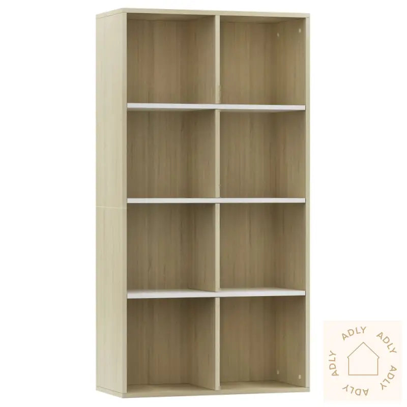 Bokhylle/Skjenk Hvit Og Sonoma Eik 66X30X130 Cm Konstruert Tre