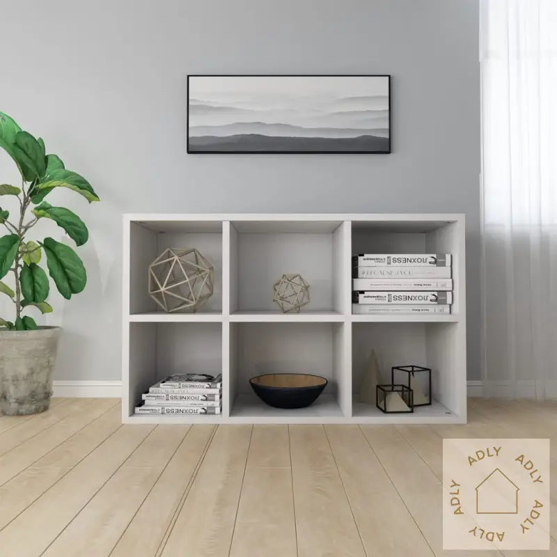 Bokhylle/Skjenk Høyglans Hvit 66X30X98 Cm Sponplate