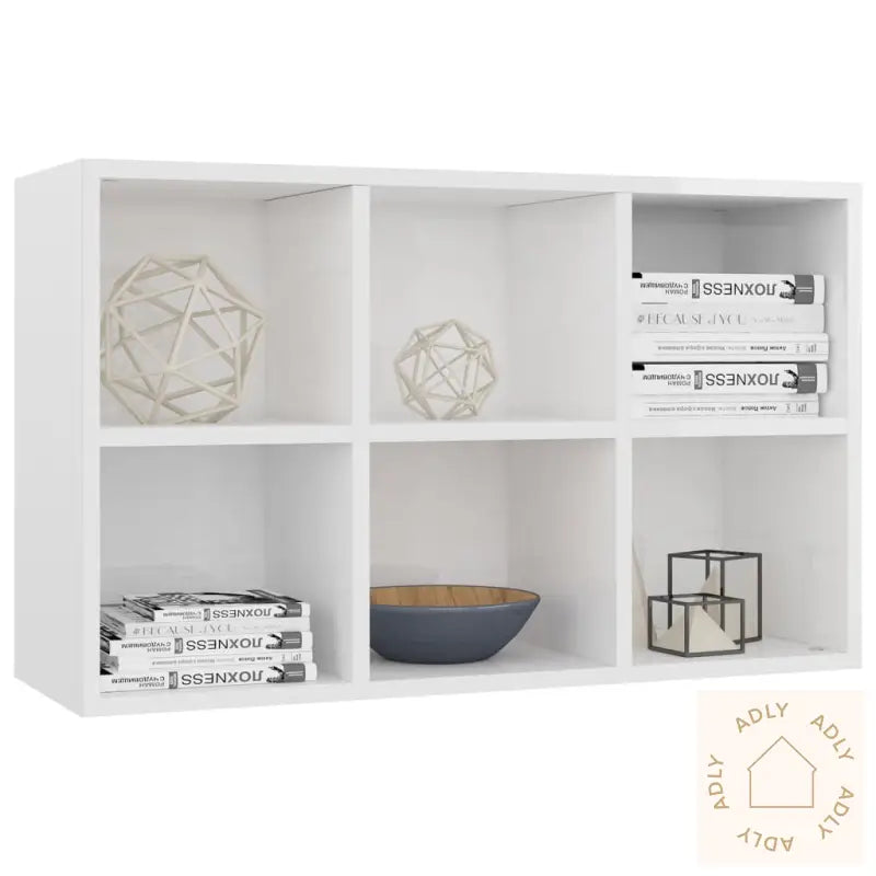 Bokhylle/Skjenk Høyglans Hvit 66X30X98 Cm Sponplate