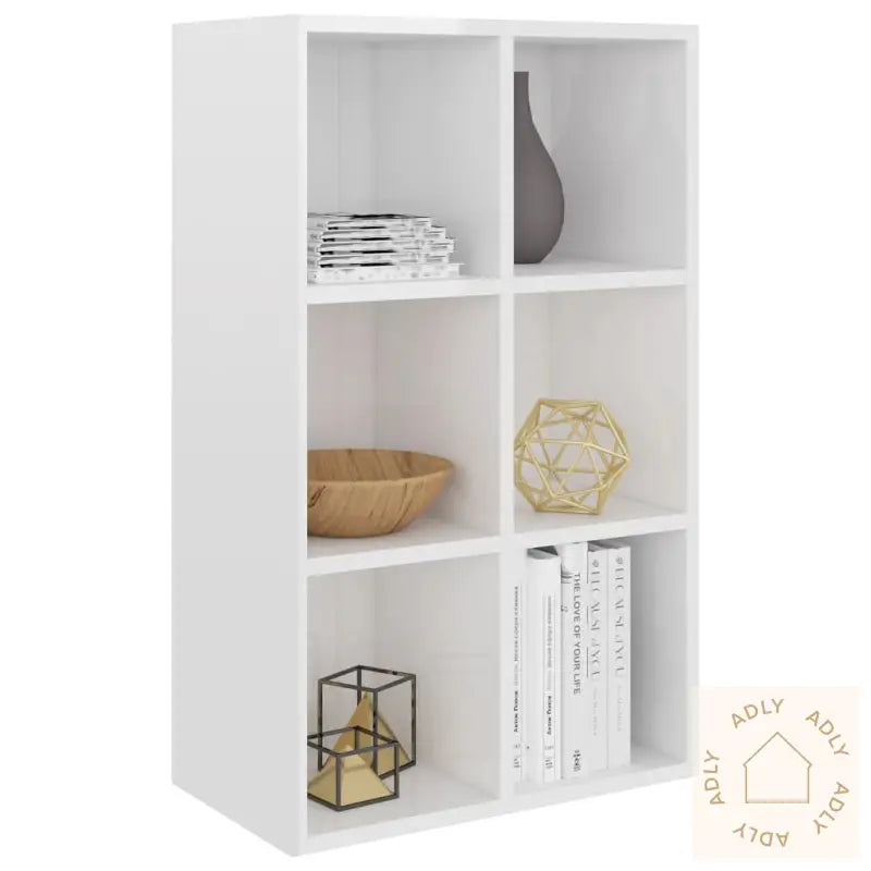 Bokhylle/Skjenk Høyglans Hvit 66X30X98 Cm Sponplate