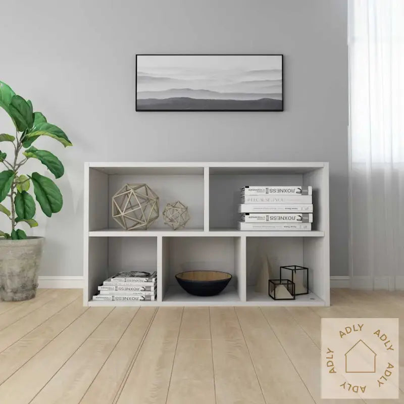 Bokhylle/Skjenk Høyglans Hvit 50X25X80 Cm Konstruert Tre