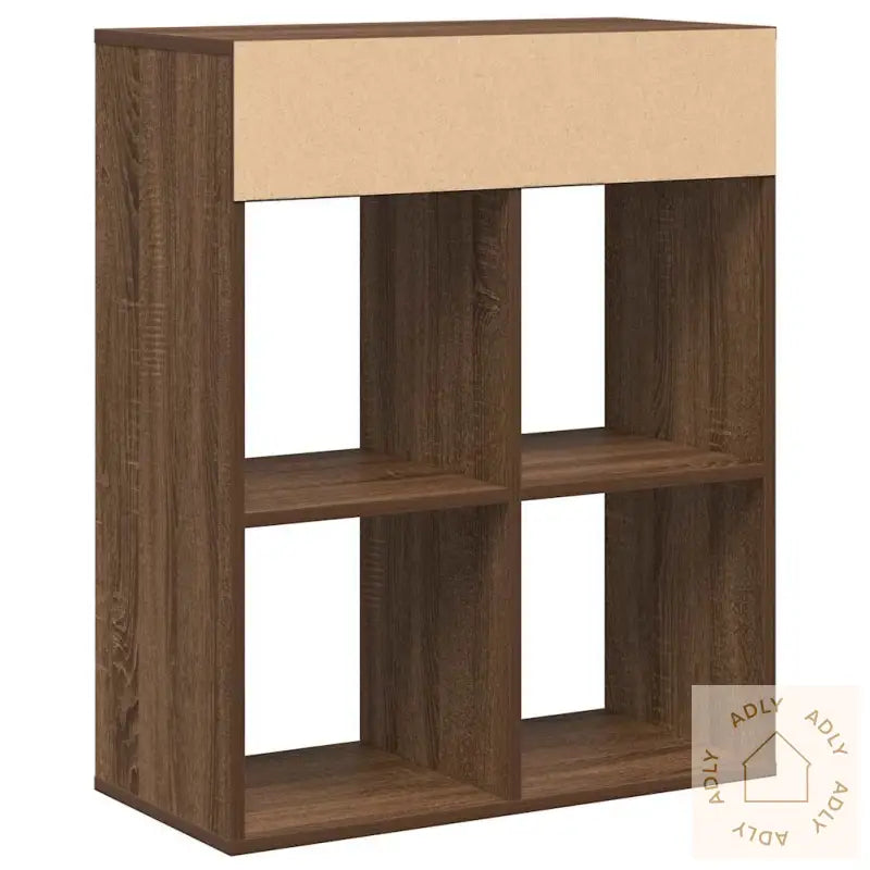 Bokhylle Brun Eik 66X31X80 Cm Konstruert Tre