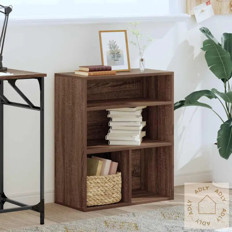 Bokhylle Brun Eik 60X30X71,5 Cm Konstruert Tre