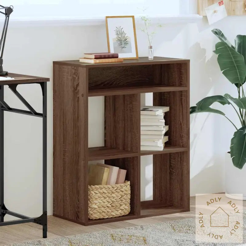 Bokhylle Brun Eik 66X31X80 Cm Konstruert Tre