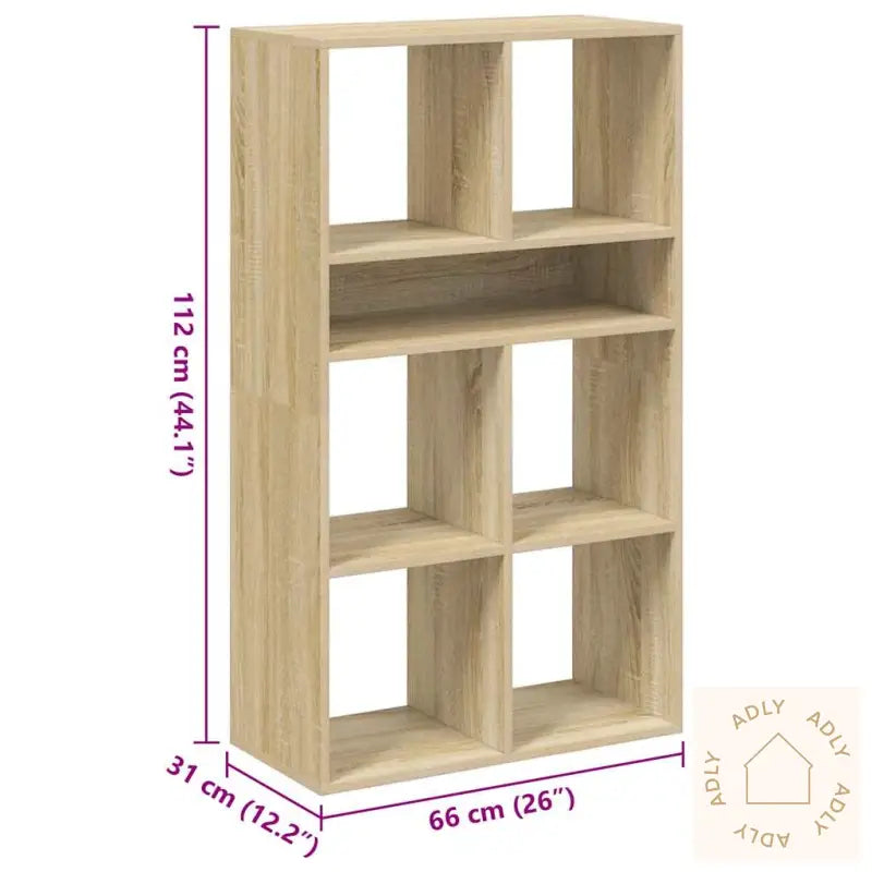 Bokhylle Sonoma Eik 66X31X112 Cm Konstruert Tre
