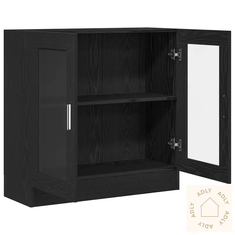Bokskap I Svart Eik 82,5X30,5X80 Cm Laget Av Konstruert Tre