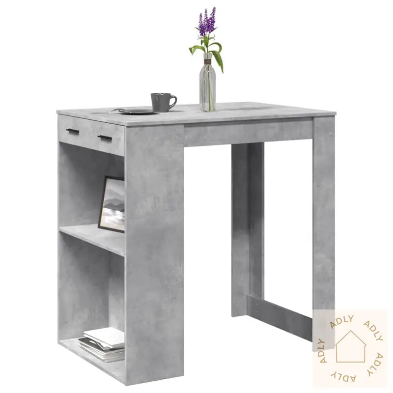 Barbord Betonggrå 102X70X103,5 Cm Konstruert Tre