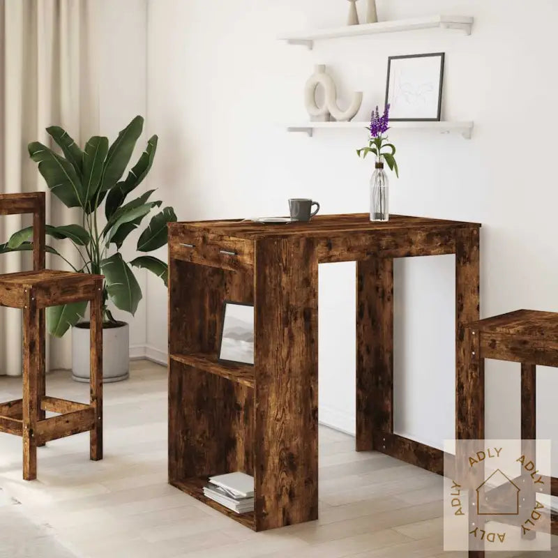 Barbord Røkt Eik 102X70X103,5 Cm Konstruert Tre