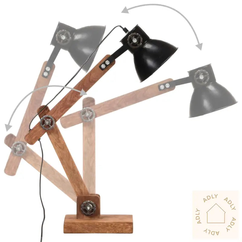 Industriell Bordlampe Svart Rund 58X18X90 Cm E27
